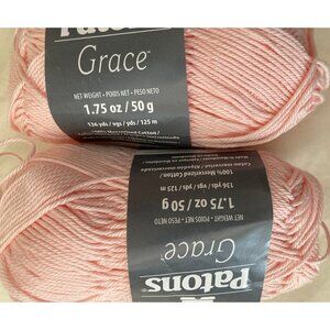 100% Cotton Yarnspirations Patons Grace Blush Light Pink 62416 DK Yarn Lot